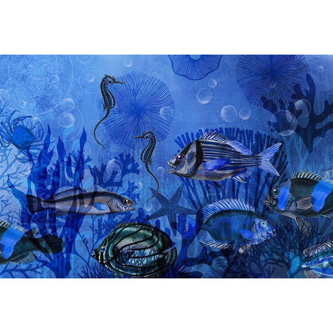 Magic Underwater World Gold Ornate Wood Framed Art Print with Double Matting by Haase, Andrea