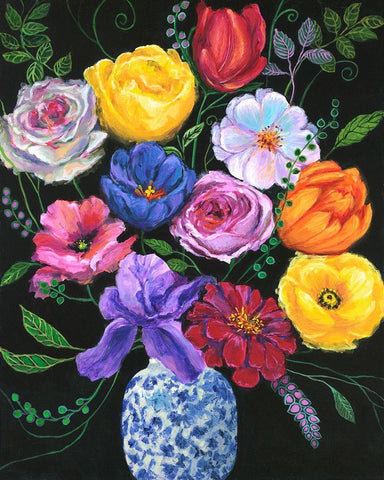 Fresh Pics II Black Ornate Wood Framed Art Print with Double Matting by Joy, Julie