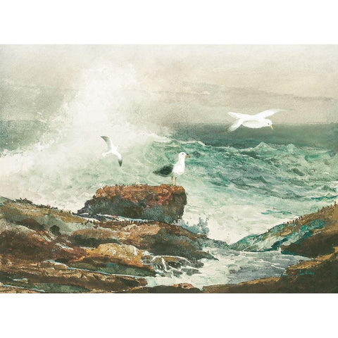 Green Ocean I White Modern Wood Framed Art Print by Hunziker, Steve