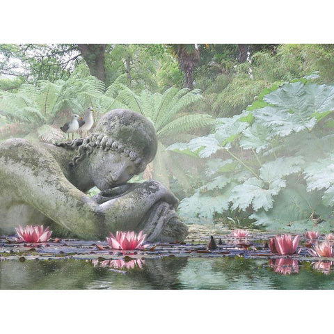 Monument Garden I Black Modern Wood Framed Art Print with Double Matting by Hunziker, Steve