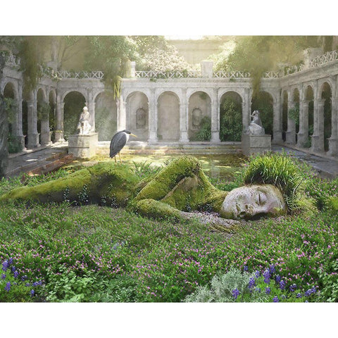 Monument Garden II White Modern Wood Framed Art Print by Hunziker, Steve