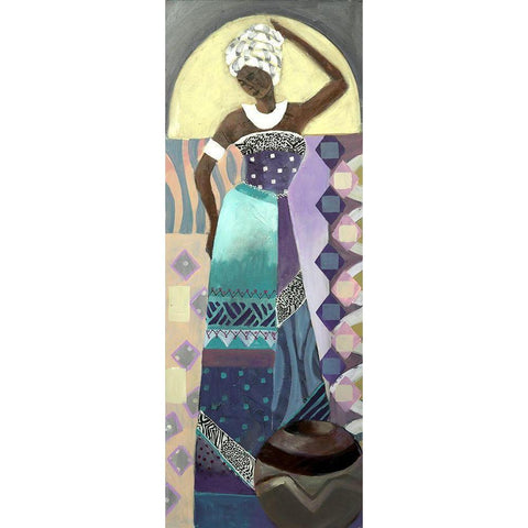 Purple Lady I White Modern Wood Framed Art Print by Eaton, Winnie