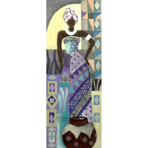 Purple Lady III Black Modern Wood Framed Art Print with Double Matting by Eaton, Winnie