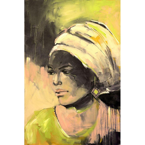 Lady in Green White Modern Wood Framed Art Print by Eaton, Winnie