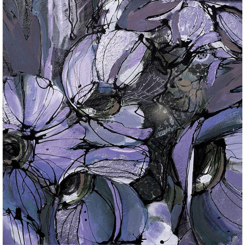 Purple Poppies II White Modern Wood Framed Art Print by Eaton, Winnie