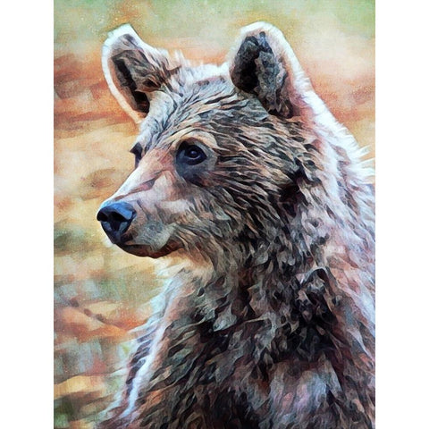 Brown Bear Seated Surveillance Gold Ornate Wood Framed Art Print with Double Matting by Aldridge, Ashley