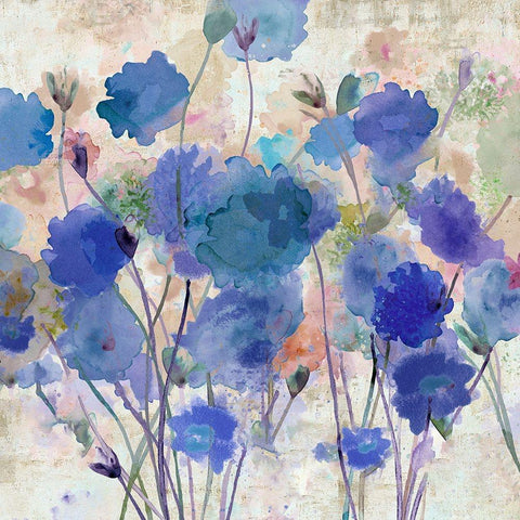 Wild Violets II White Modern Wood Framed Art Print by Kouta, Flora