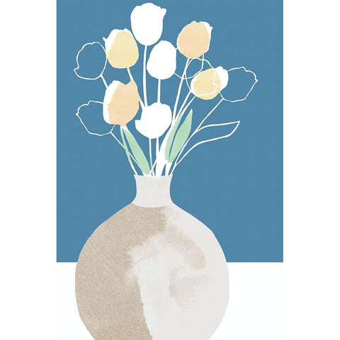 Spring Fresh III White Modern Wood Framed Art Print by Kouta, Flora