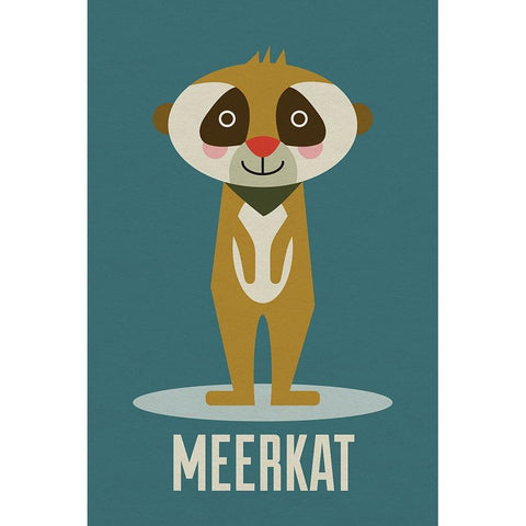 Meerkat Kids Nursery Black Modern Wood Framed Art Print with Double Matting by Williams, Gary