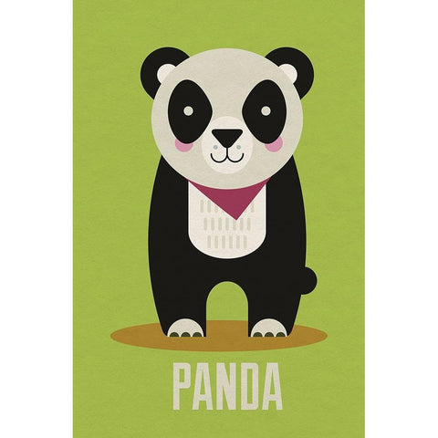 Panda Kids Nursery Gold Ornate Wood Framed Art Print with Double Matting by Williams, Gary