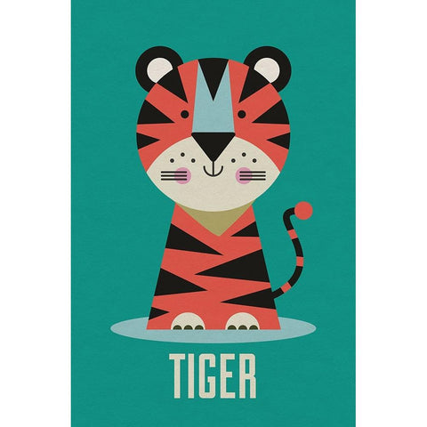 Tiger Kids Nursery White Modern Wood Framed Art Print by Williams, Gary