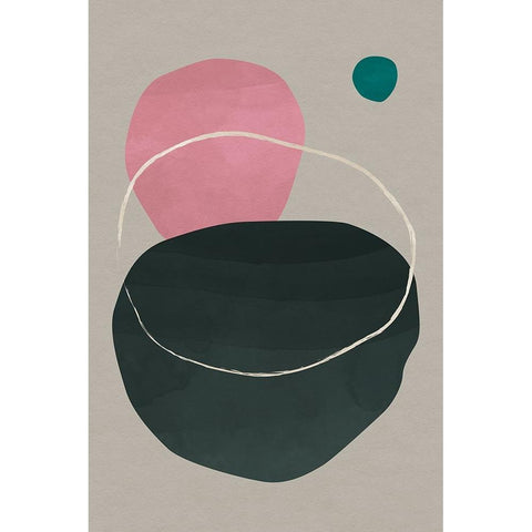 Scandi Pebbles II Black Modern Wood Framed Art Print with Double Matting by Williams, Gary