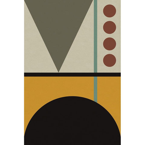 Abstract Geometric II Black Modern Wood Framed Art Print with Double Matting by Williams, Gary