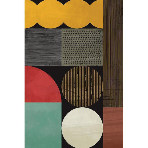 Abstract Geometric VI Black Modern Wood Framed Art Print with Double Matting by Williams, Gary