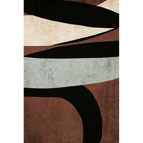 Mid Century Modern Art Abstract Shapes II Black Modern Wood Framed Art Print with Double Matting by Orlov, Irena