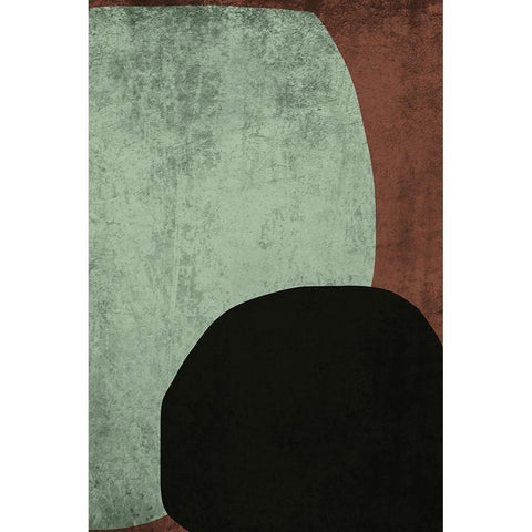 Mid Century Modern Art Abstract Shapes III Black Modern Wood Framed Art Print with Double Matting by Orlov, Irena