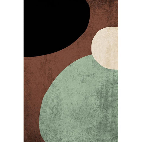 Mid Century Modern Art Abstract Shapes IV Black Modern Wood Framed Art Print with Double Matting by Orlov, Irena