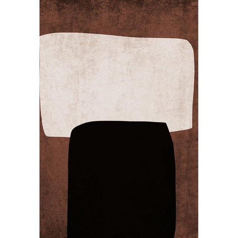 Mid Century Modern Art Abstract Shapes VI Black Modern Wood Framed Art Print with Double Matting by Orlov, Irena