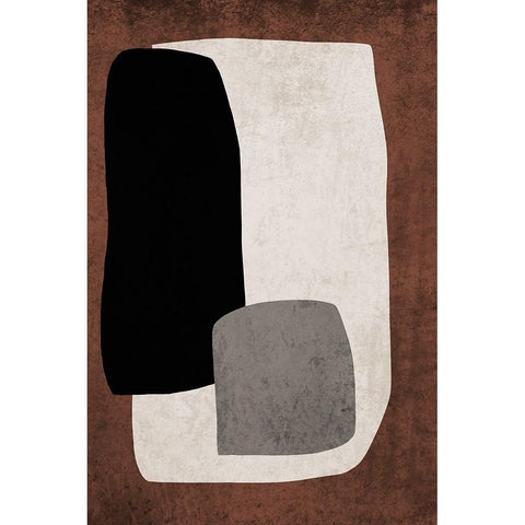 Mid Century Modern Art Abstract Shapes XI Black Modern Wood Framed Art Print with Double Matting by Orlov, Irena