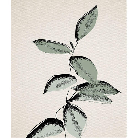 Leaf Deco I Black Modern Wood Framed Art Print with Double Matting by Smith, Karen