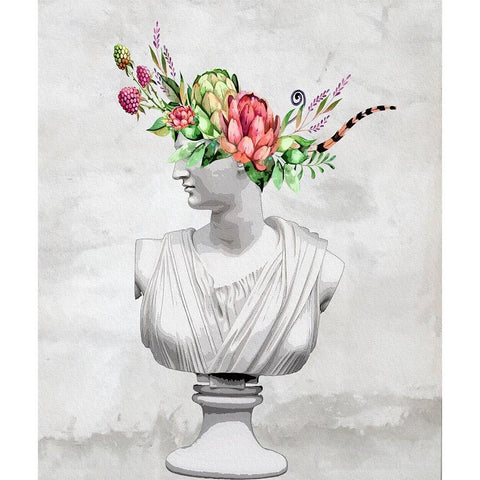 Bust And Bouquet I White Modern Wood Framed Art Print by Smith, Karen