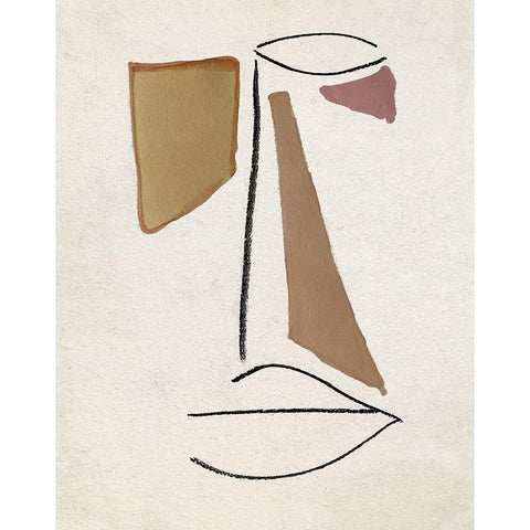 Ab Face II Gold Ornate Wood Framed Art Print with Double Matting by Smith, Karen