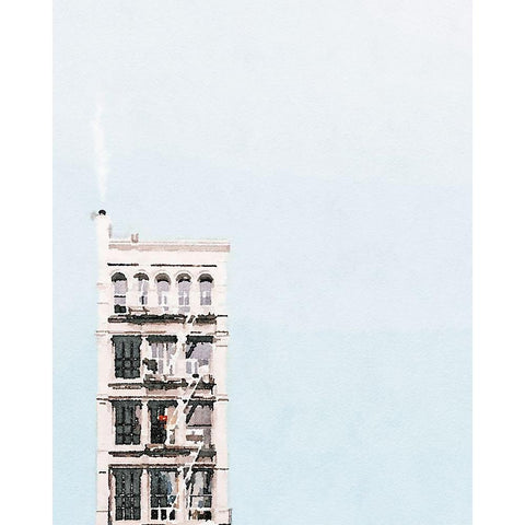 Fire Escape Black Modern Wood Framed Art Print with Double Matting by Curinga, Kim