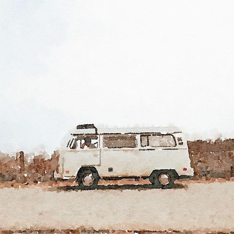 White Camper White Modern Wood Framed Art Print by Curinga, Kim