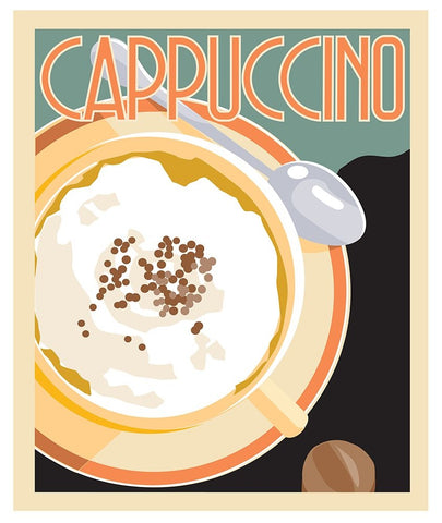 Cappuccino II White Modern Wood Framed Art Print with Double Matting by Weiss, Richard