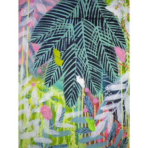 Tropical Delight Black Modern Wood Framed Art Print with Double Matting by Hampe, Shelley