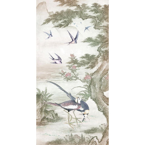 Chinoiserie I Black Modern Wood Framed Art Print with Double Matting by Hunziker, Steve