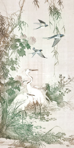 Chinoiserie IV White Modern Wood Framed Art Print with Double Matting by Hunziker, Steve