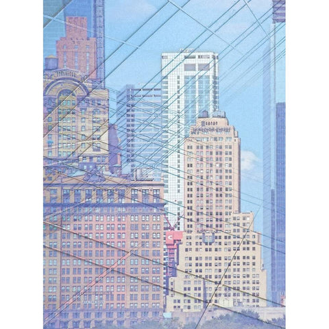 Cityworks I White Modern Wood Framed Art Print by Hunziker, Steve