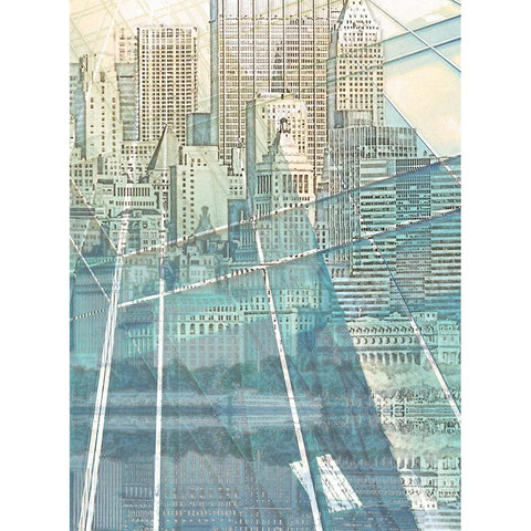 Cityworks V White Modern Wood Framed Art Print by Hunziker, Steve