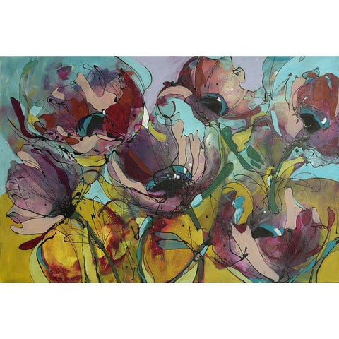 Wild Flowers White Modern Wood Framed Art Print by Eaton, Winnie