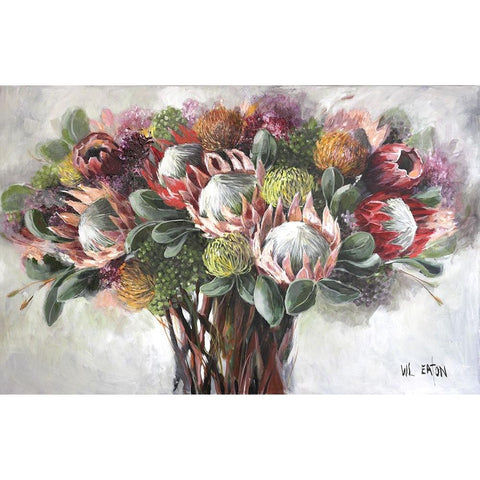 Proteas White Modern Wood Framed Art Print by Eaton, Winnie