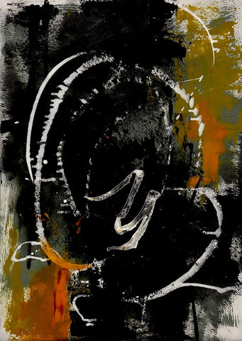 Opposites II White Modern Wood Framed Art Print with Double Matting by Eaton, Winnie