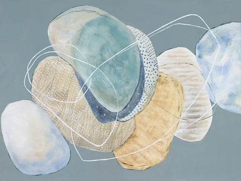 Curves and Colors II Black Ornate Wood Framed Art Print with Double Matting by Joy, Julie