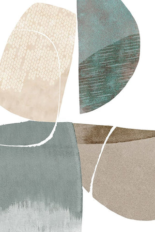 Smooth Rocks II Black Ornate Wood Framed Art Print with Double Matting by Kouta, Flora