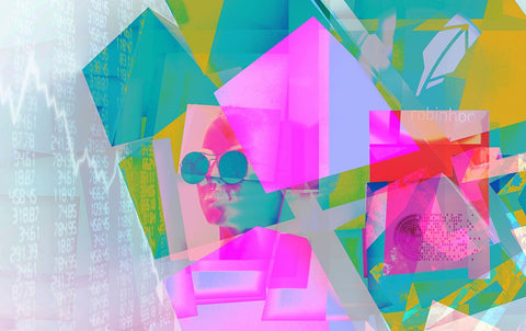 Robinhood Crypto Black Ornate Wood Framed Art Print with Double Matting by Orlov, Irena