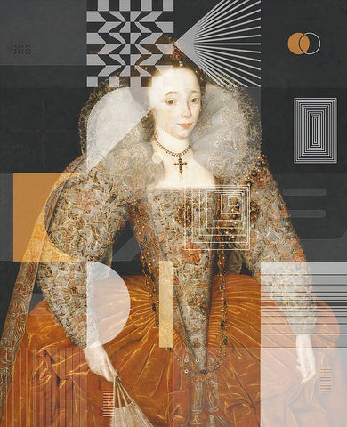 Lady Eleanor Percy, With a Touch of Modern Black Modern Wood Framed Art Print by Orlov, Irena