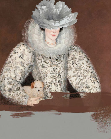 Portrait of a Lady, With a Touch of Modern Black Ornate Wood Framed Art Print with Double Matting by Orlov, Irena