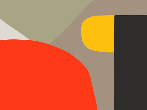 Organic Shapes and Lines I Black Modern Wood Framed Art Print by Orlov, Irena