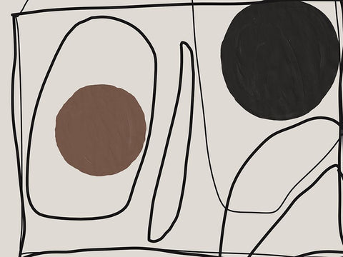 Organic Shapes and Lines IV Black Ornate Wood Framed Art Print with Double Matting by Orlov, Irena