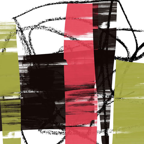 Glitch Black Ornate Wood Framed Art Print with Double Matting by Orlov, Irena