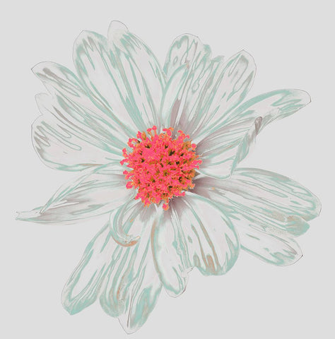 Colorful Flower IV White Modern Wood Framed Art Print with Double Matting by Orlov, Irena