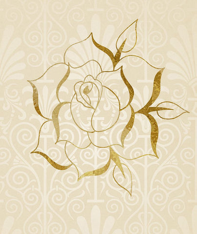 Gold Bloom II White Modern Wood Framed Art Print with Double Matting by Smith, Karen