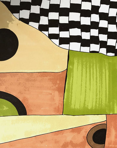 Checkpoint II Black Ornate Wood Framed Art Print with Double Matting by Smith, Karen