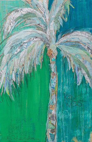 Palm in Teal Black Modern Wood Framed Art Print by St Hilaire, Elizabeth