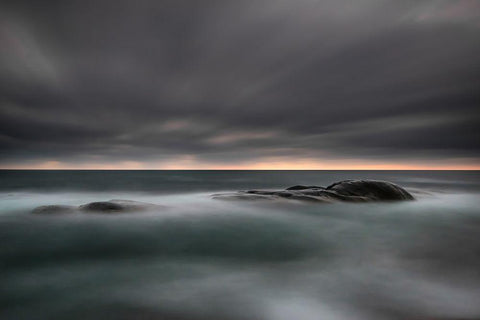 Tranquility White Modern Wood Framed Art Print with Double Matting by Lindsten, Christian